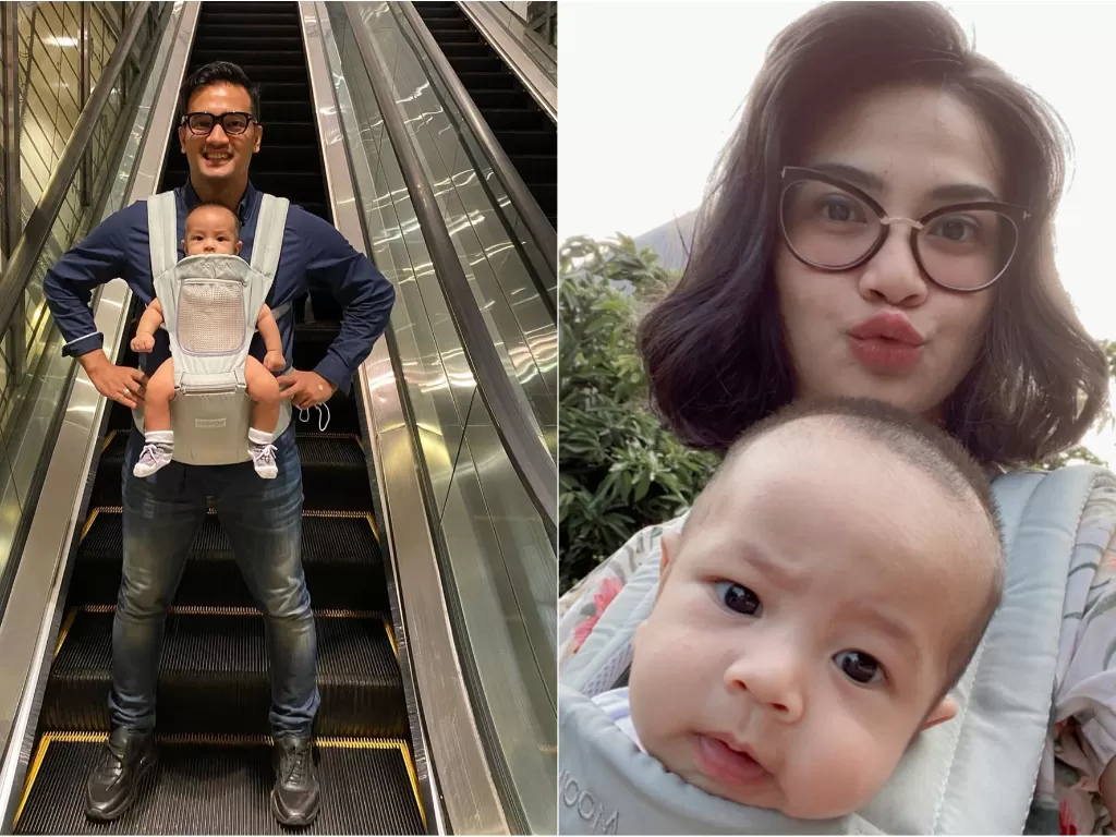 Bibi Ardinsyah dan Vanessa Angel bersama dengan anaknya. (Instagram/@bibliss)