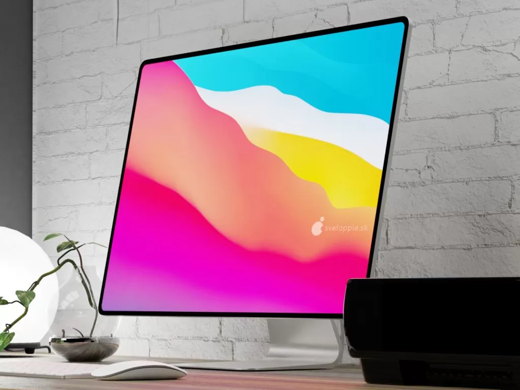 Konsep render dari iMac 2021 buatan Apple dengan bezel tipis (photo/svetapple.sk)