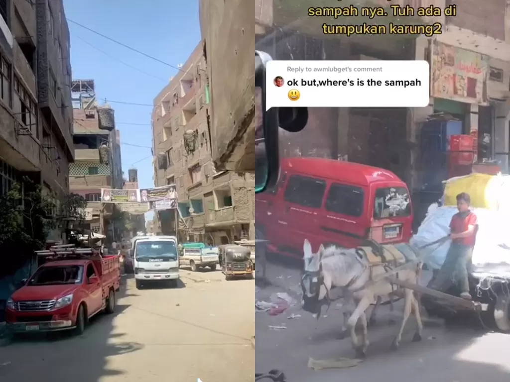 Cuplikan video yang memperlihatkan kota sampah yang berada di Mesir. (photo/TikTok/@kathkhulman)