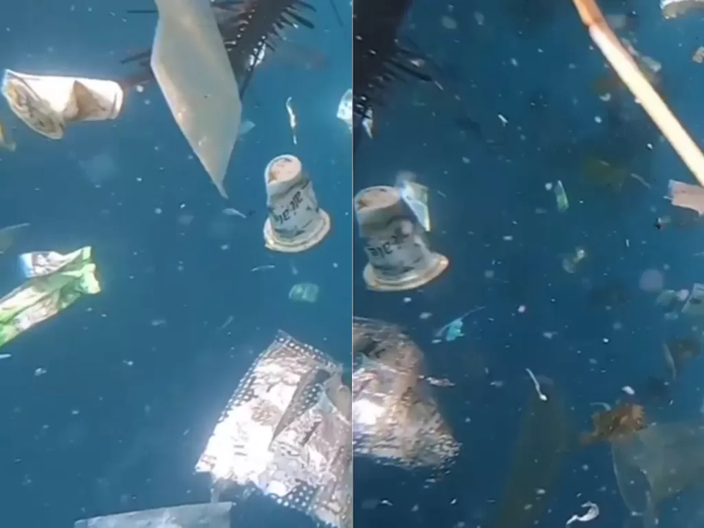 Cuplikan video sampah plastik yang membuat kotor lautan. (photo/Instagram/@4Ocean) 