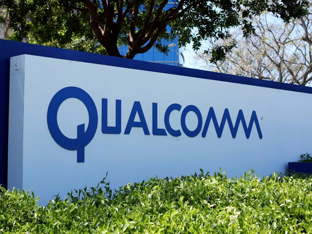 Logo perusahaan chipset terkenal Qualcomm asal Amerika Serikat (photo/Dok. REUTERS)