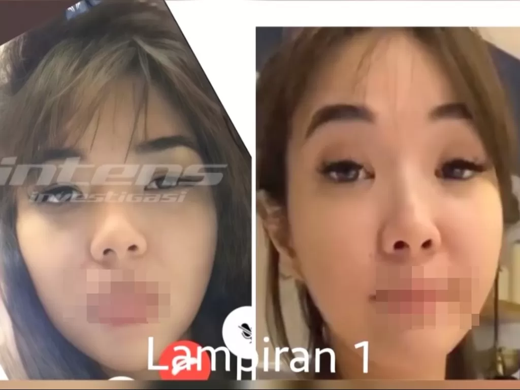 Perbandingan wajah wanita dalam video 19 detik dengan wajah Gisel Anastasia. (Tangkapan layar Intens Investigasi)
