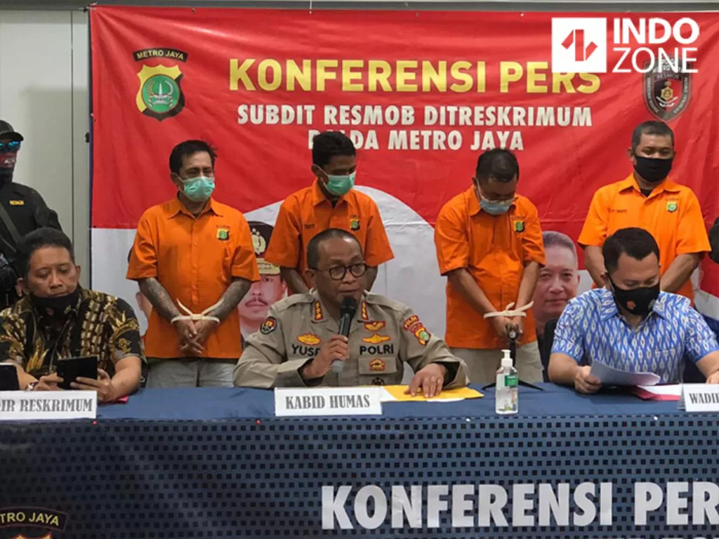 Konferensi pers kasus penusukan simpatisan pendukung walikota Makassar di Jakarta di Polda Metro Jaya, Jakarta (INDOZONE/Samsudhuha Wildansyah)
