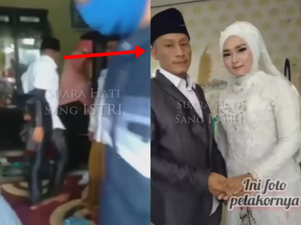 Suami bersama pelakornya menikah (YouTube/ Suara Hati Sang Istri)