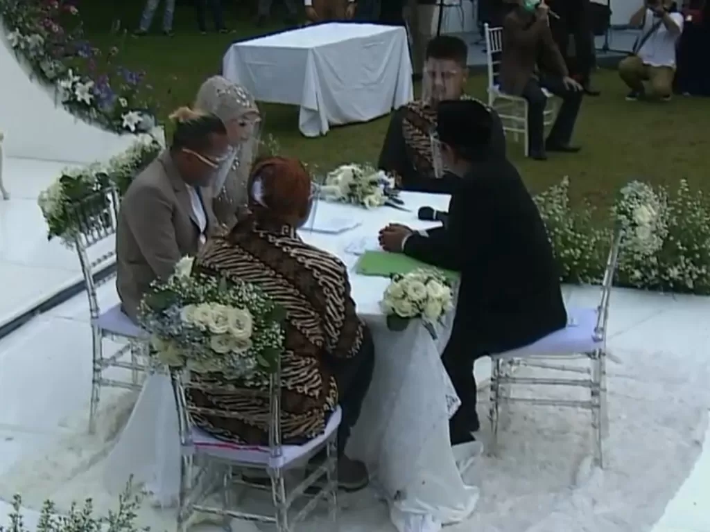 Pernikahan Sule dan Nathalie. (Foto: Tangkapan Layar Youtube Rans Entertainment)