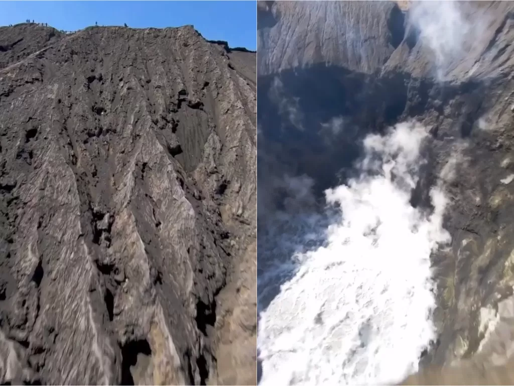 Keindahan kawah Gunung Bromo direkam dengan drone (Instagram/ewalt_fpv)