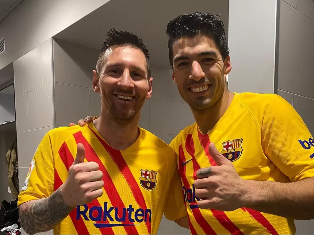 Lionel Messi dan Luis Suarez. (photo/Instagram/@luissuarez9)