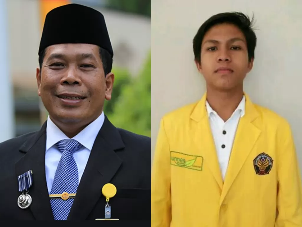 Kolase foto Rektor Universitas Negeri Semarang Fathur Rokhman (unnes.ac.id) dan Frans Josua Napitu (Facebook Frans Josua Napitu)