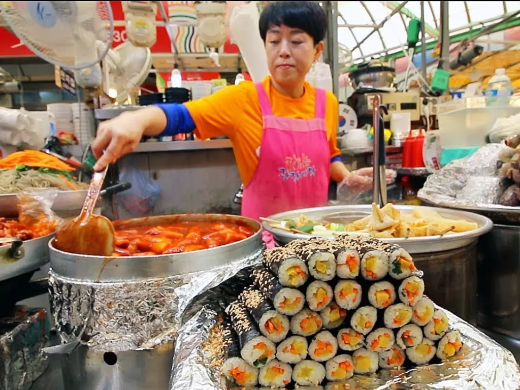 Ilustrasi penjual makanan di Korea. (Youtube/Korean Street Food)