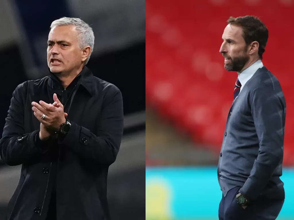 Jose Mourinho (kanan), Gareth Southgate (kiri). (REUTERS/DYLAN MARTINEZ/NICK POTTS)
