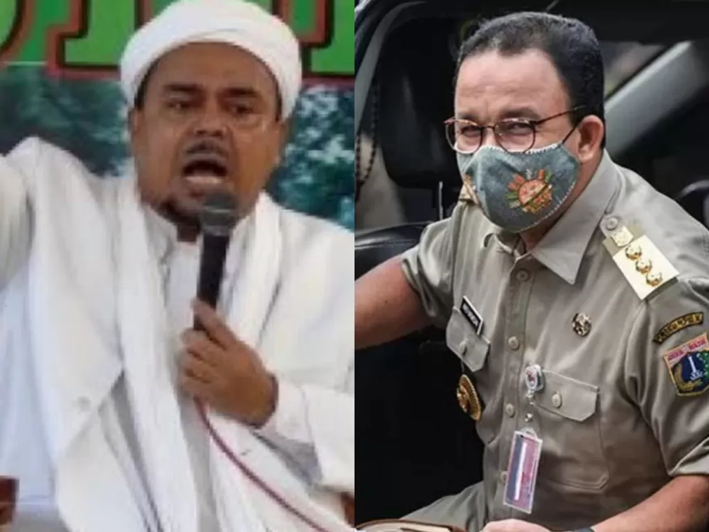 Kolase foto pimpinan FPI Habib Rizieq Shihab dan Gubernur DKI Jakarta Anies Baswedan (ANTARA)