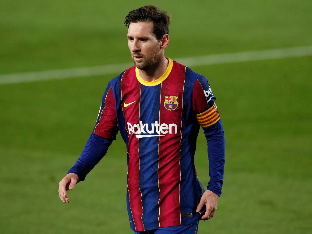 Pemain Barcelona Lionel Messi. (REUTERS/Albert Gea)