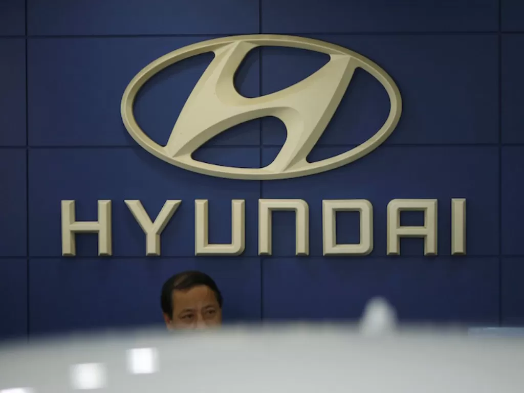 Logo perusahaan otomotif Hyundai di Seoul, Korea Selatan (photo/REUTERS/Kim Hong-Ji)