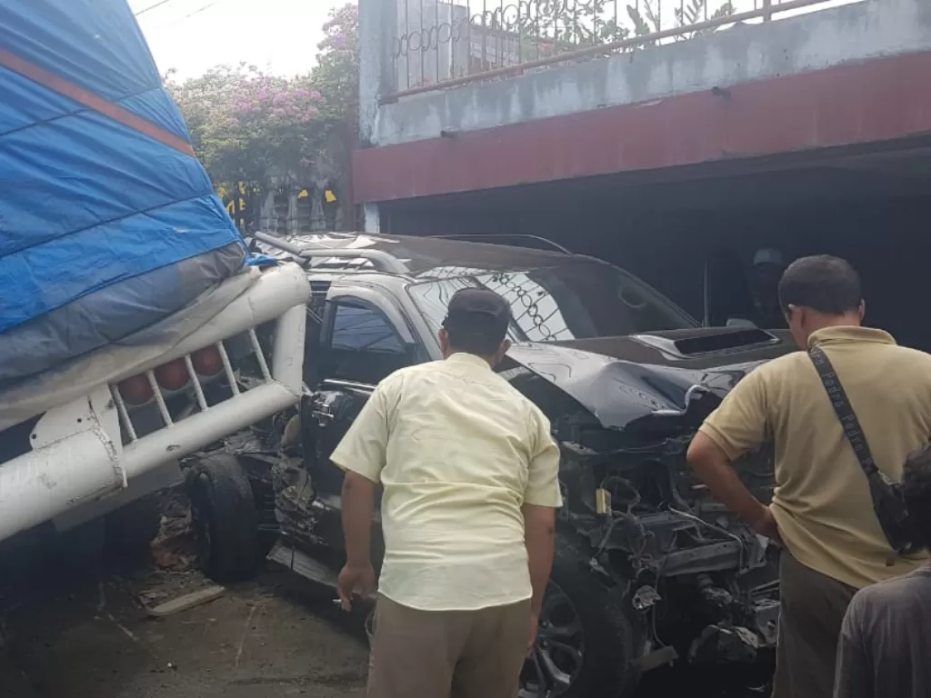 Kecelakaan beruntun di Simalungun, Kamis (19/11/2020).