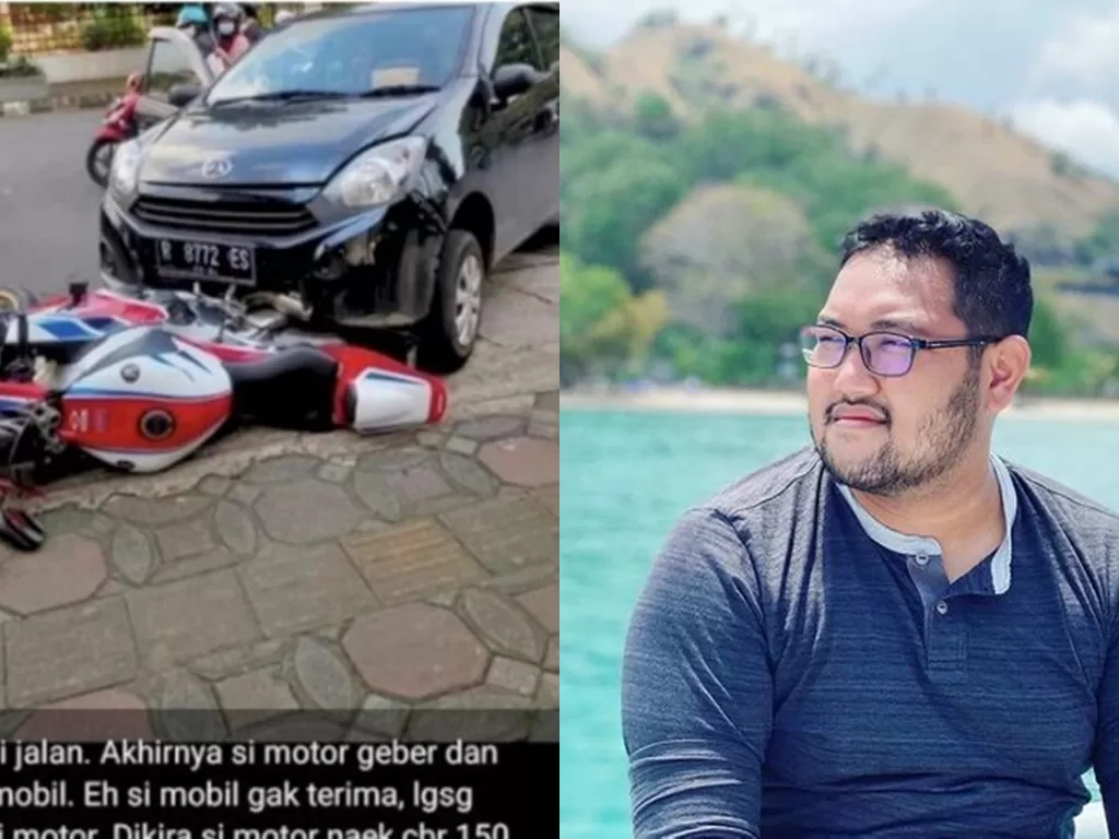 Sosok Dimas Prasetyahani, pemilik motor CBR 1000 cc yang ditabrak dengan sengaja oleh pengendara Ayla di Purwokerto (Instagram)