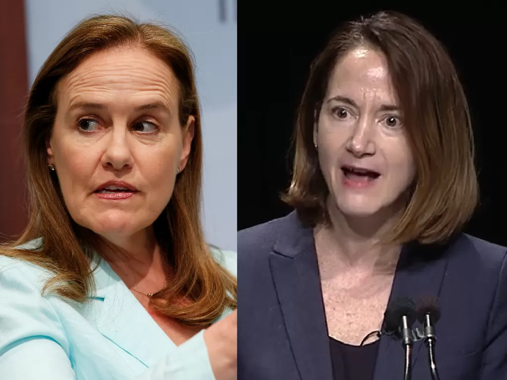 Michele Flournoy (REUTERS/Yuri Gripas), Avril Haines. (Youtube/Camden Conference).