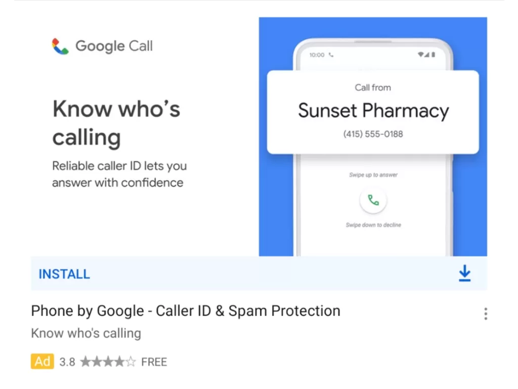Iklan Google Phone yang disebut berganti jadi Google Call (photo/Reddit/u/DominusLux)