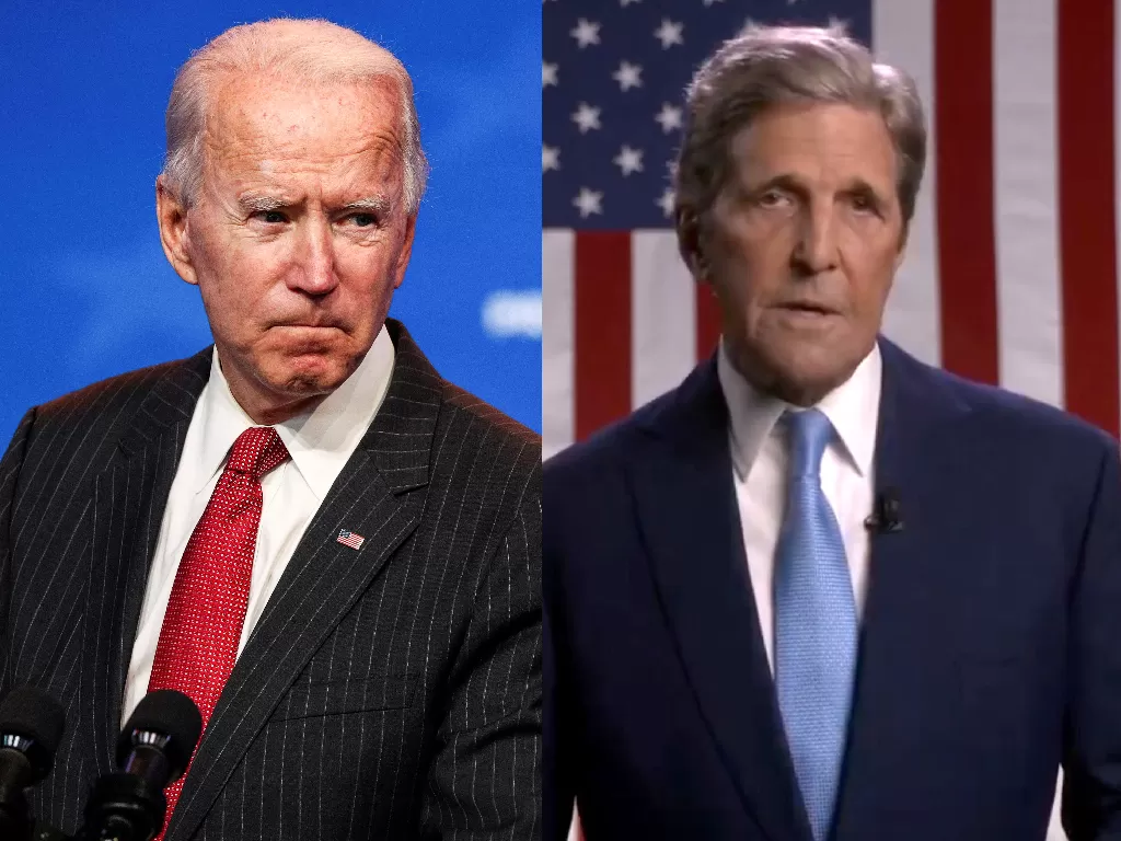 Presiden terpilih Joe Biden (REUTERS/Tom Brenne), dan John Kerry. (REUTERS).