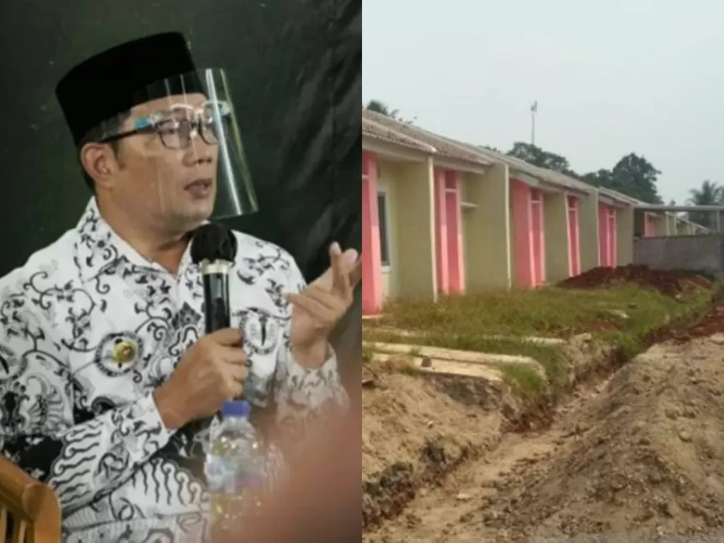 Kolase foto Gubernur Jawa Barat Ridwan Kamil (Dok Humas Pemprov Jawa Barat) dan ilustrasi rumah bersubsidi (ANTARA)
