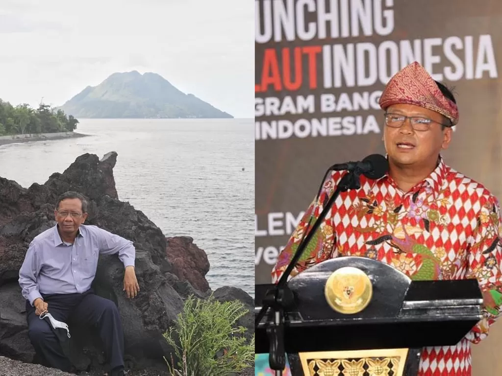 Kiri: Menkopolhukam Mahfud MD / Kanan: Menteri Edhy Prabowo (Instagram/mohmahfudmd/edhy.prabowo)