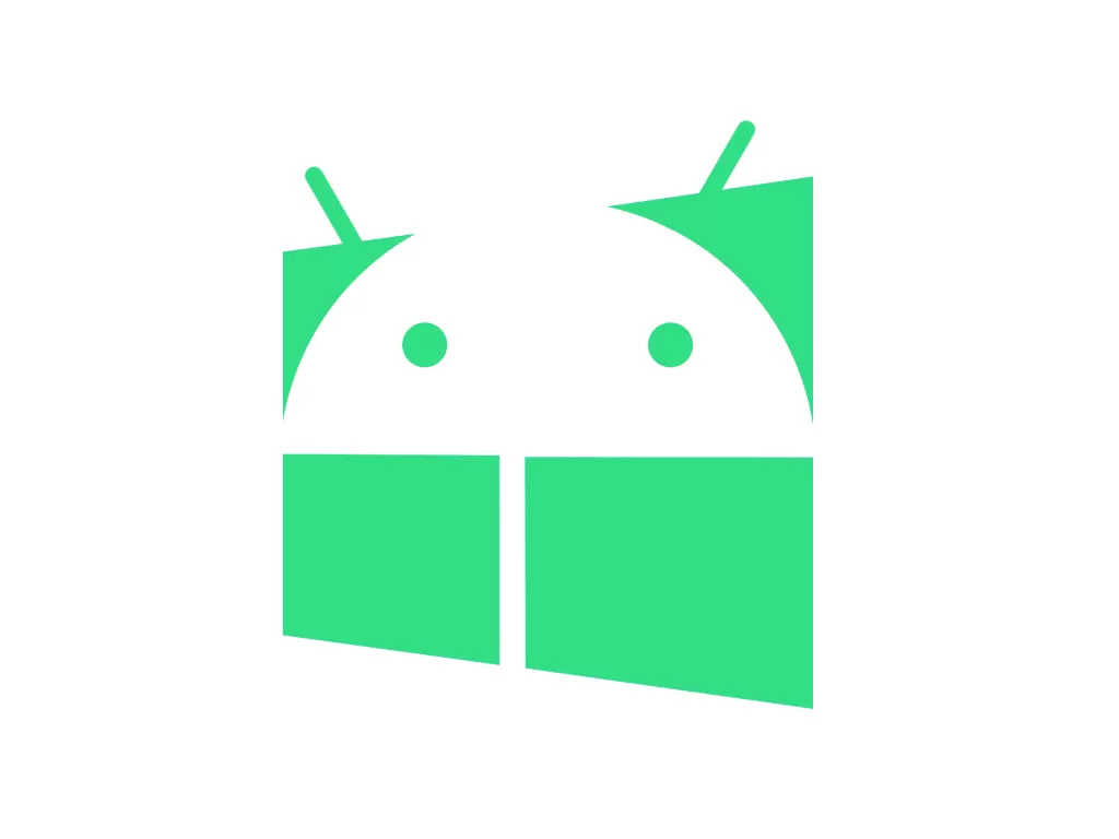 Ilustrasi gabungan logo sistem operasi Android dan juga Windows (photo/Microsoft/Android)