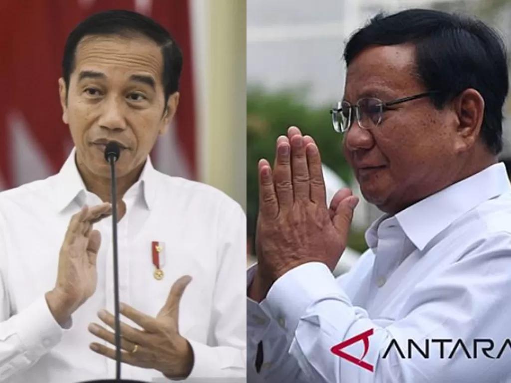 Kolase foto Presiden RI Joko Widodo dan Ketua Umum Partai Gerindra Prabowo Subianto (ANTARA)