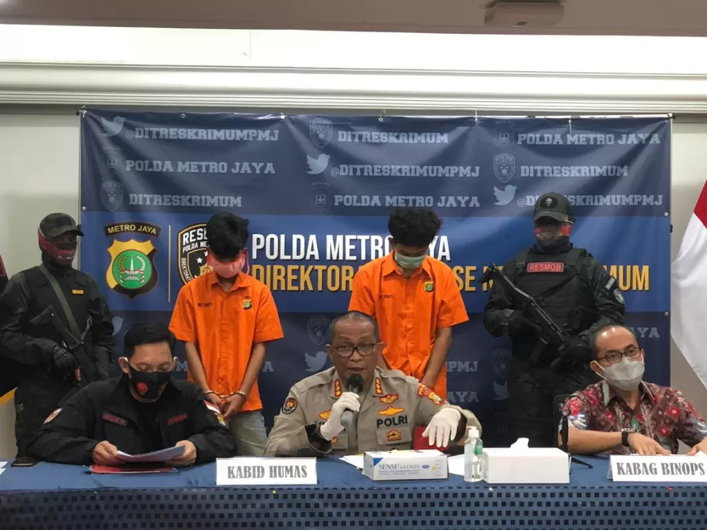 Konferensi pers kasus kawanan jambret di bawah umur di Polda Metro Jaya, Jakarta. (INDOZONE/Samsudhuha Wildansyah).