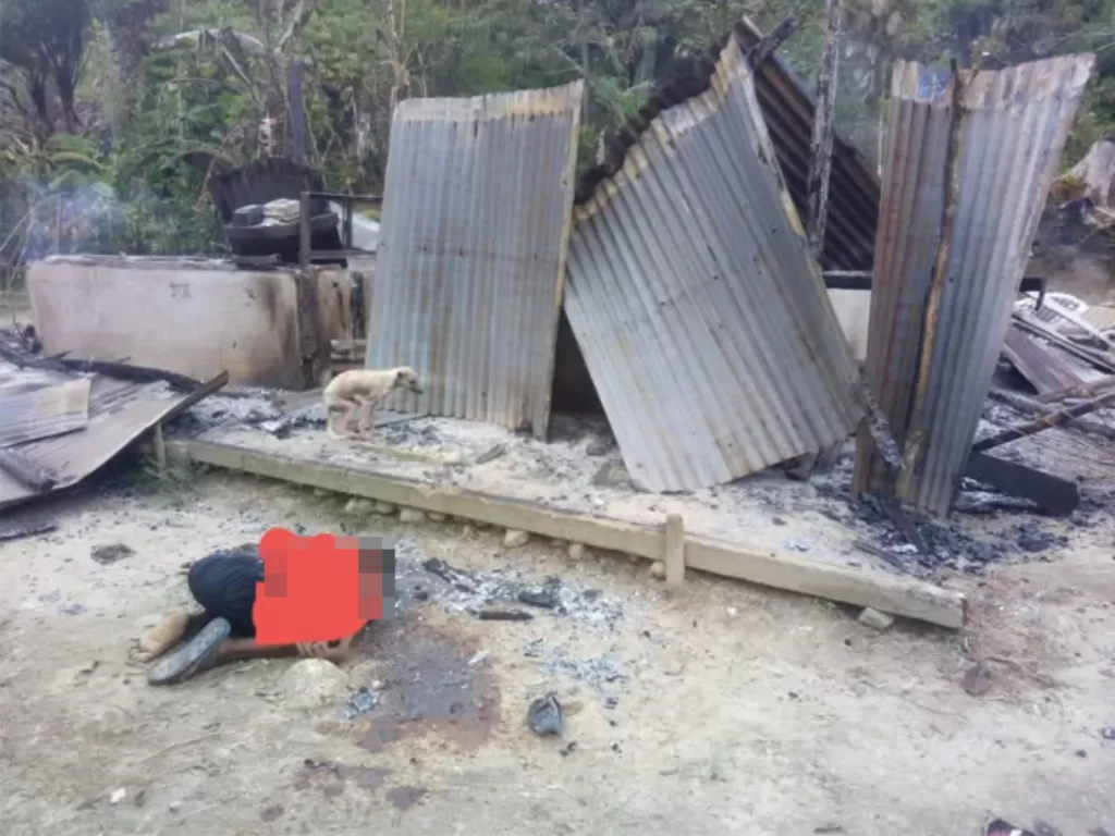 Pembantaian satu keluarga di Sigi, jasadnya dibakar dalam rumah. (Istimewa)