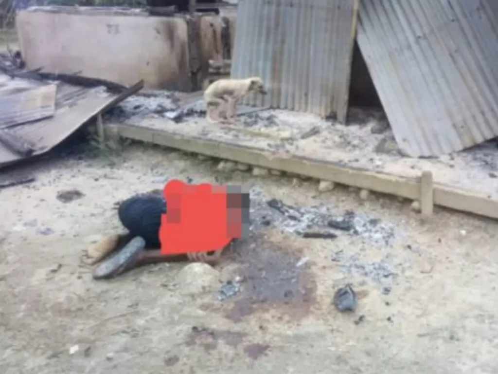 Pembantaian satu keluarga di Sigi, jasadnya dibakar dalam rumah. (Istimewa)