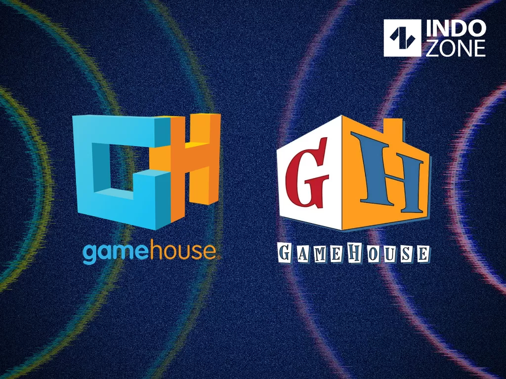 Logo baru dan lama dari perusahaan video game GameHouse (Ilustrasi/INDOZONE/Ferry)