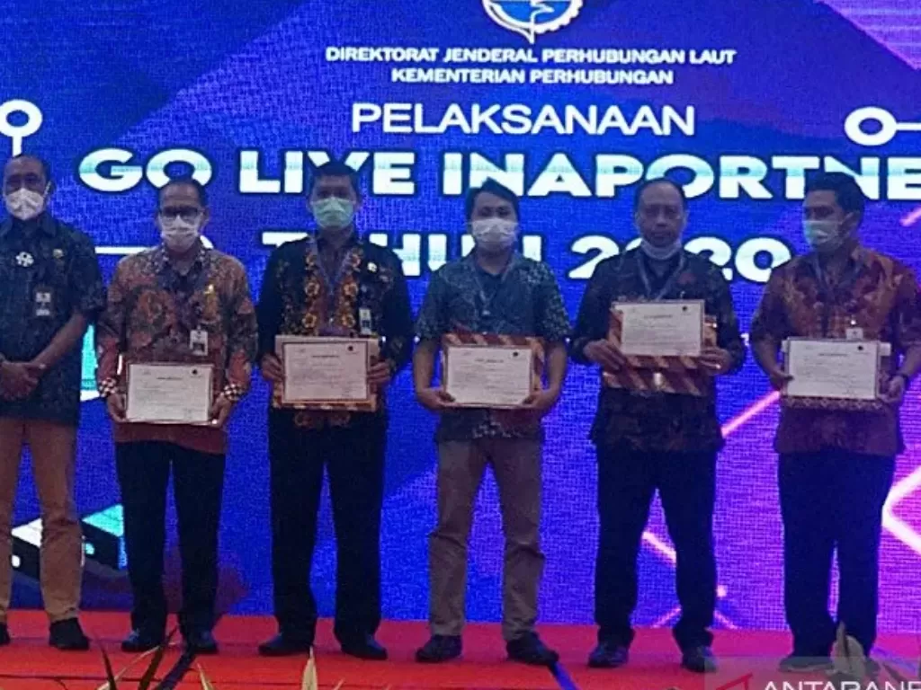 Kementerian Perhubungan meluncurkan pelaksanaan Go Live Inaportnet 2020, di kawasan wisata Senggigi, Kabupaten Lombok Barat, NTB, Senin (30/11/2020). (Photo/ANTARA/Awaludin)