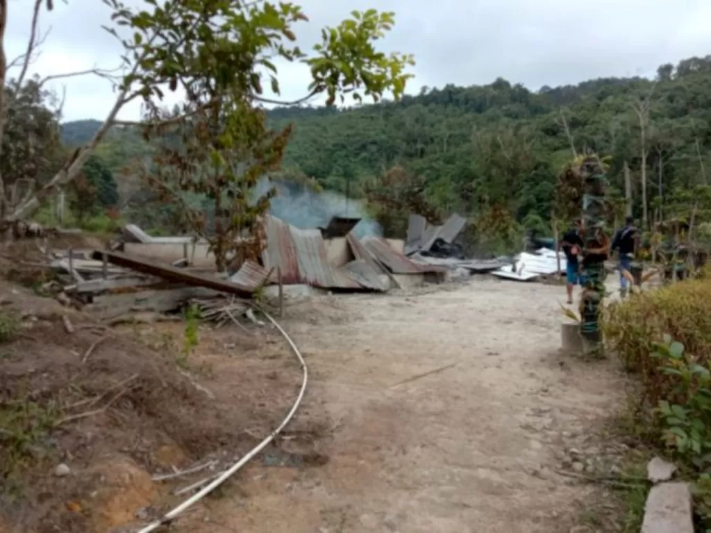 Pembakaran rumah di Sigi Sulawesi Tengah. (Istimewa)