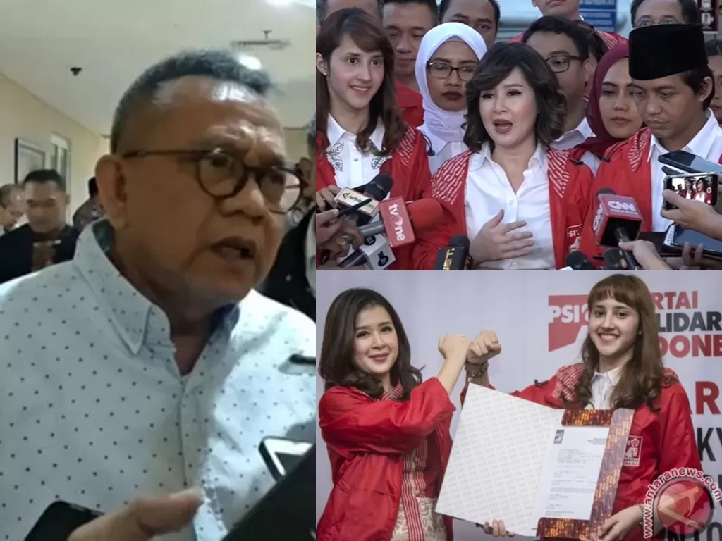 Kolase foto Wakil Ketua DPRD DKI Jakarta Mohammad Taufik dan para petinggi PSI (ANTARA)