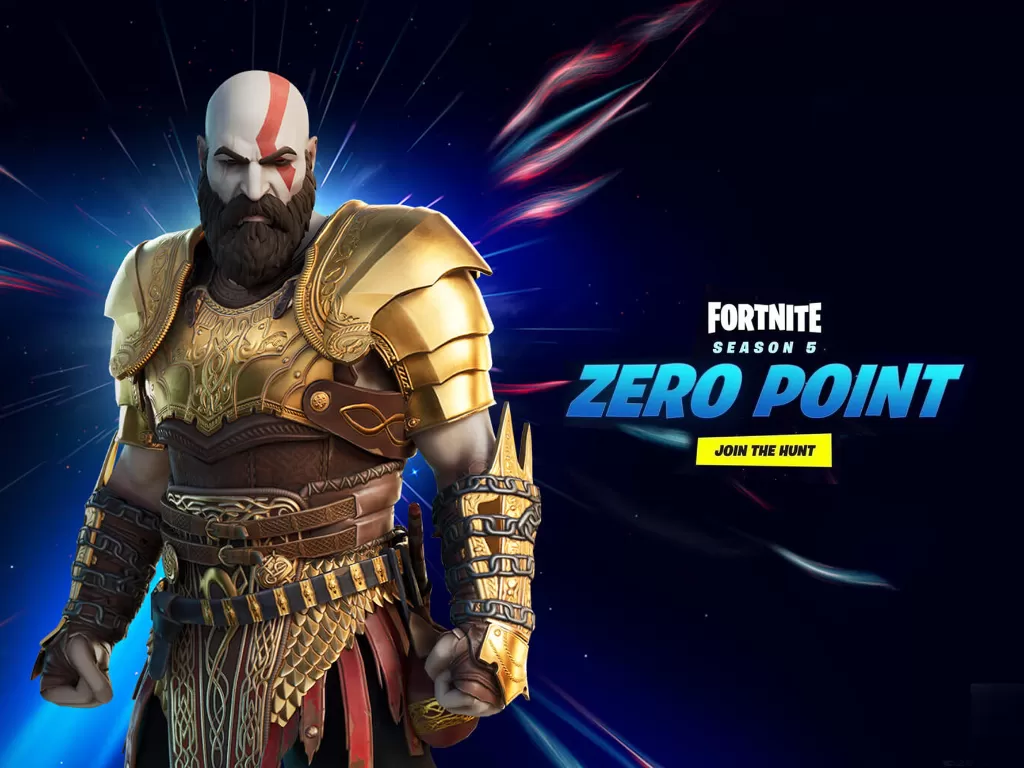 Tampilan karakter Kratos dari God of War di game Fortnite (photo/Dok. Epic Games)