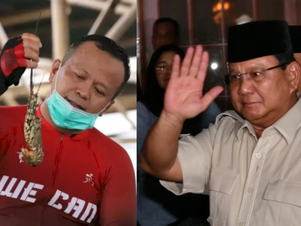Edhy Prabowo (Kiri) (Foto: Dokumentasi KKP), Prabowo Subianto (Foto: ANTARA/Sigid Kurniawan)