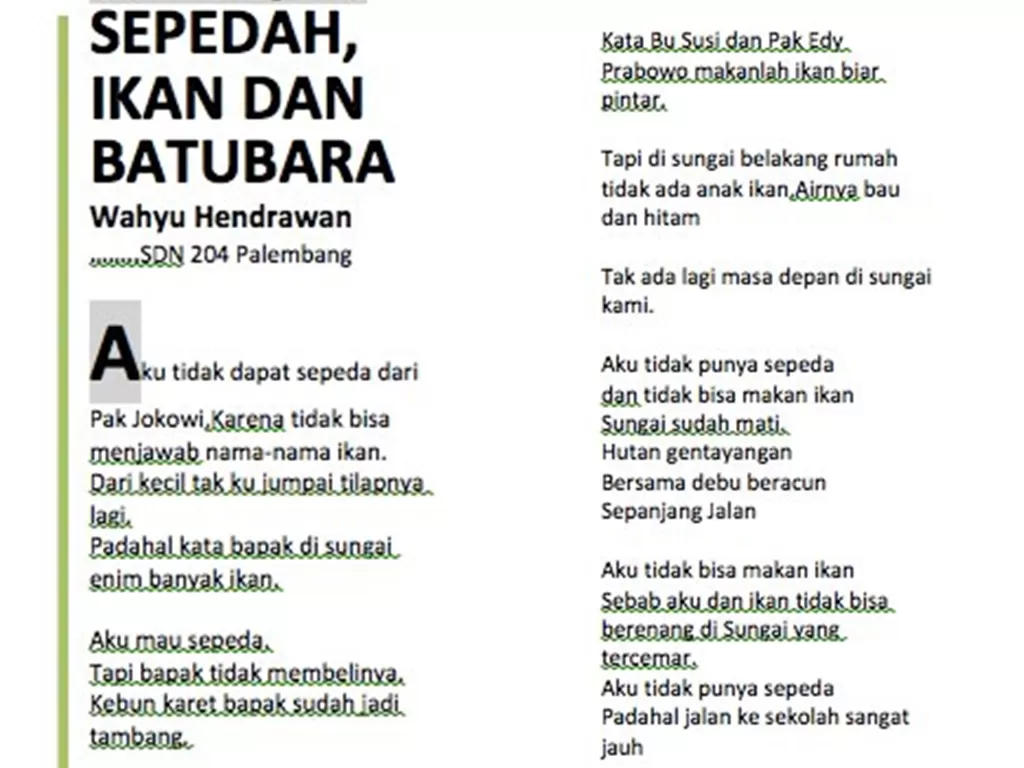 Bait puisi yang dibagikan oleh penulis puisi best seller. (Photo/Twitter/@okkymadasari)