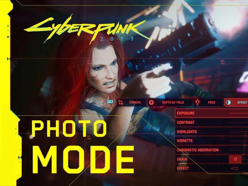 Fitur Photo Mode yang terdapat di game Cyberpunk 2077 (photo/YouTube/Cyberpunk 2077)