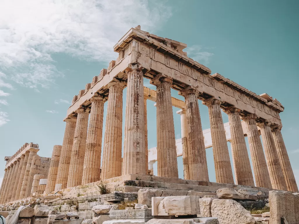 Situs warisan dunia UNESCO, Acropolis di Athena, Yunani. (Unsplash/@spencerdavis)