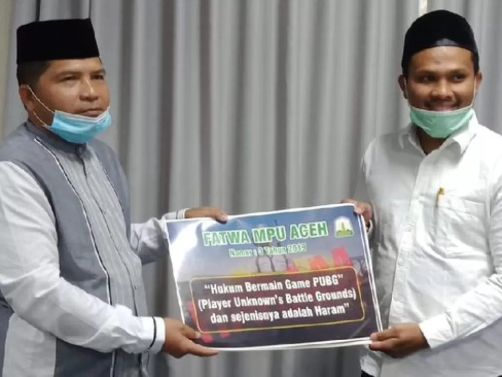 MPU Aceh menerbitkan stiker larangan bermain game judi online dan Player Unknown's Battle Grounds (PUBG). (Photo/Dok.Istimewa)