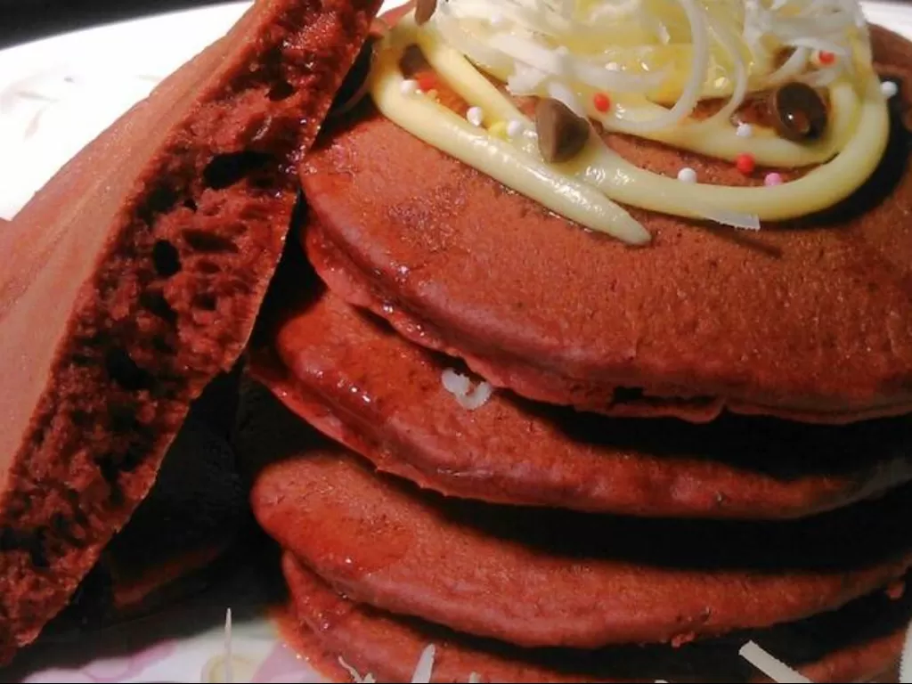 Pancake red velvet. (Cookpad/Bubunnya Al)