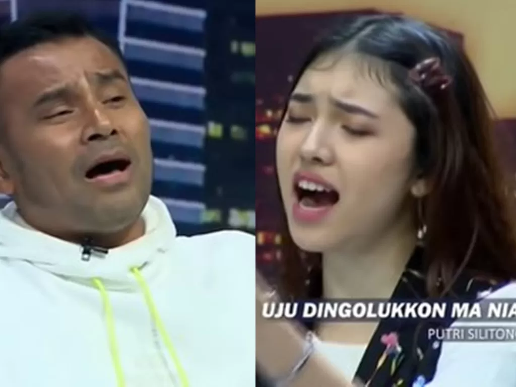 Momen Melisha Sidabutar duet dan Judika duet lagu Batak. (Indonesian Idol)