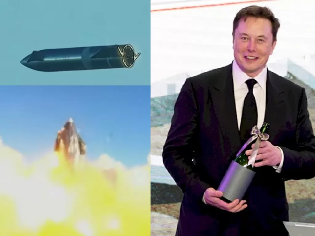 Prototipe starship buatan SpaceX (Screenshoot Youtube), CEO SpaceX Elon Musk. (REUTERS).