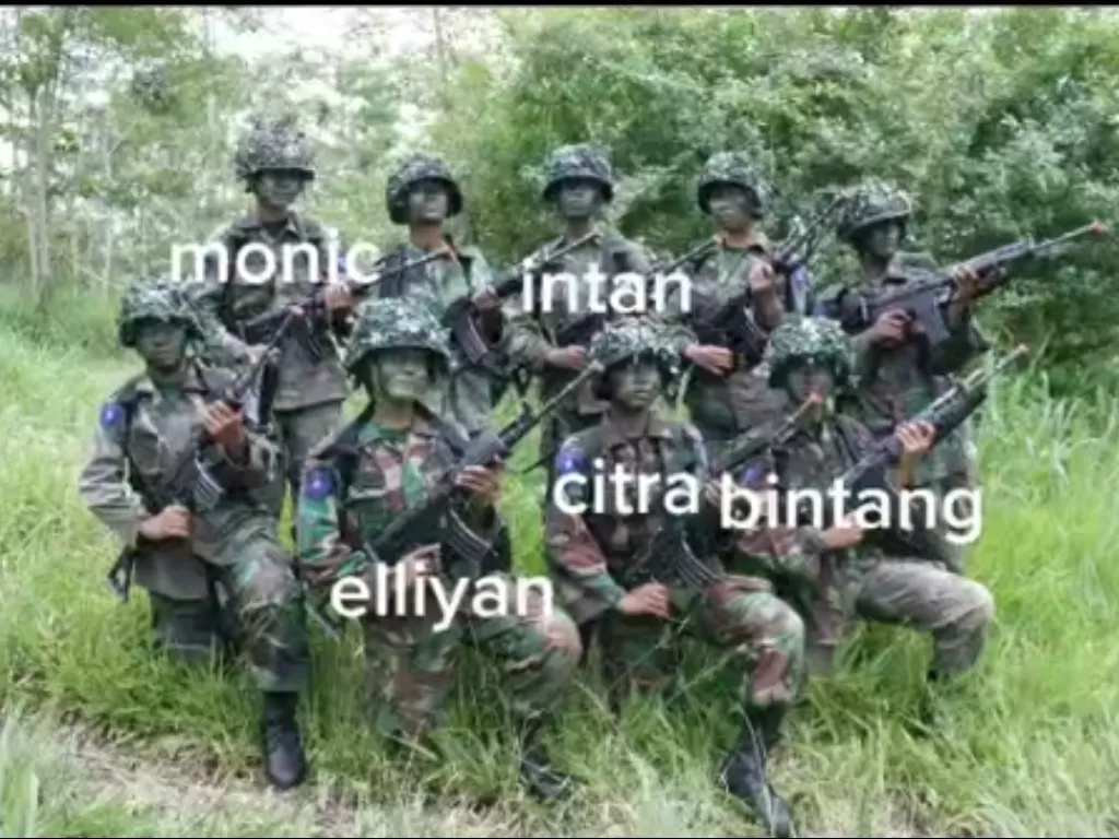 Lima prajurit TNI wanita glow up bareng viral (Tiktok)
