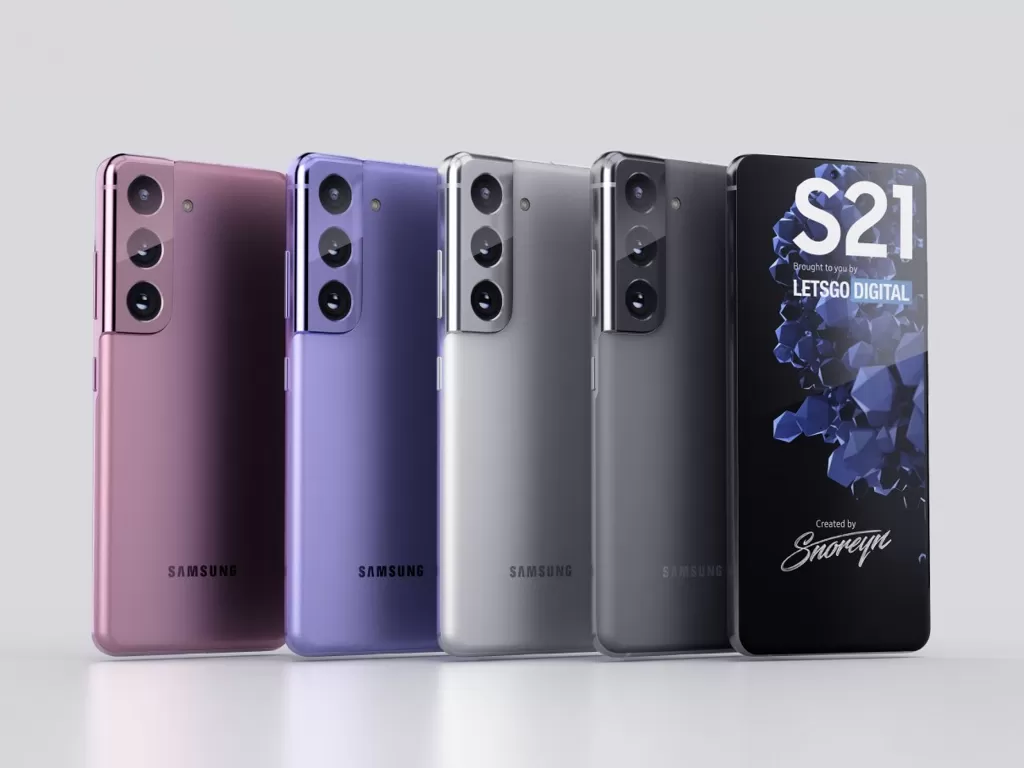 Render konsep smartphone Samsung Galaxy S21 Series terbaru (photo/LetsGoDigital)