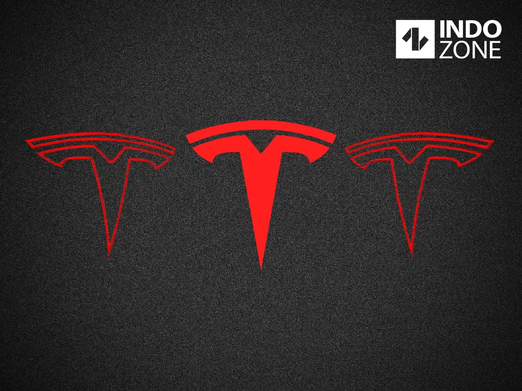 Ilustrasi logo perusahaan mobil besutan Elon Musk, Tesla (Ilustrasi/INDOZONE/Ferry Andika)