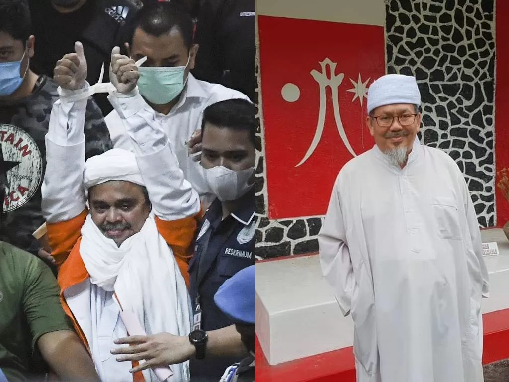 Kiri: Rizieq Shihab ditahan (ANTARA FOTO/Hafidz Mubarak A) / Kanan: Ustad Tengku Zulkarnain (Instagram/tengkuzulkarnain.id)