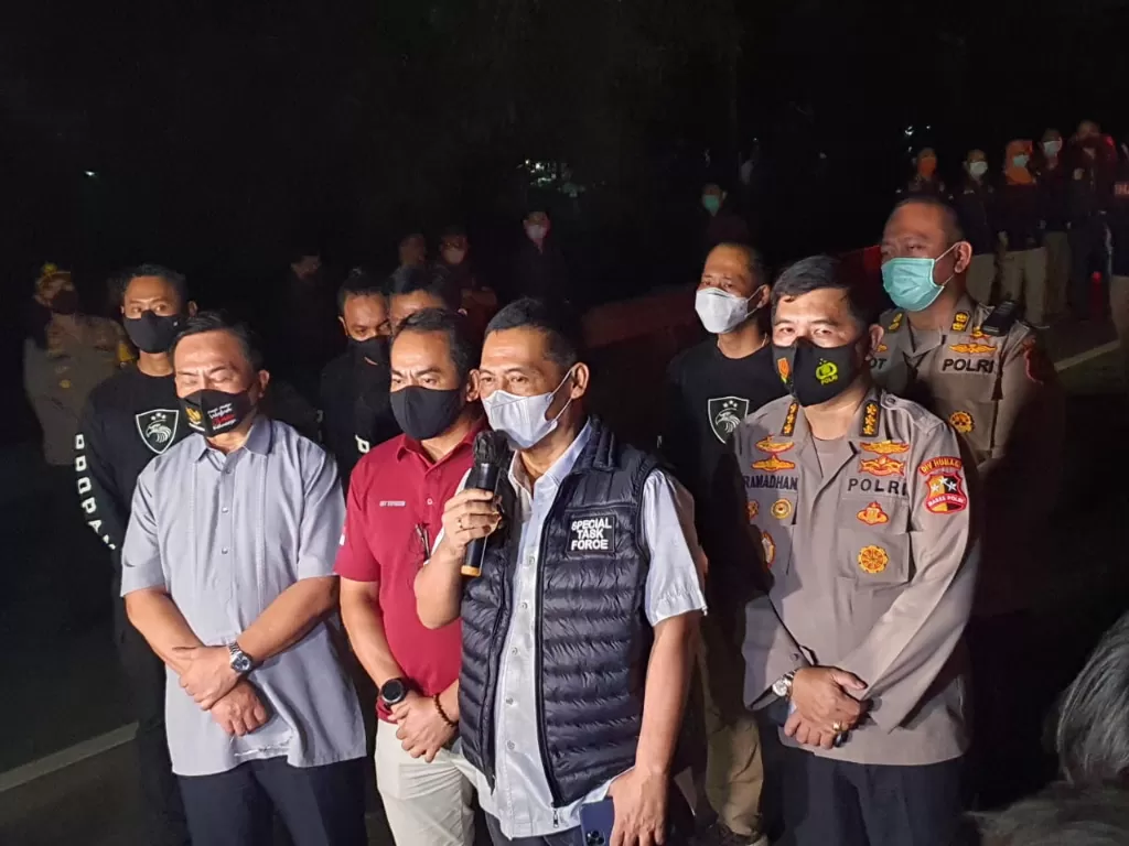 Bareskrim Polri Rekontruksi kasus baku tembak Laskar FPI Vs Polisi di Tol Jakarta-Cikampek. (Dok Div Humas Mabes Polri).