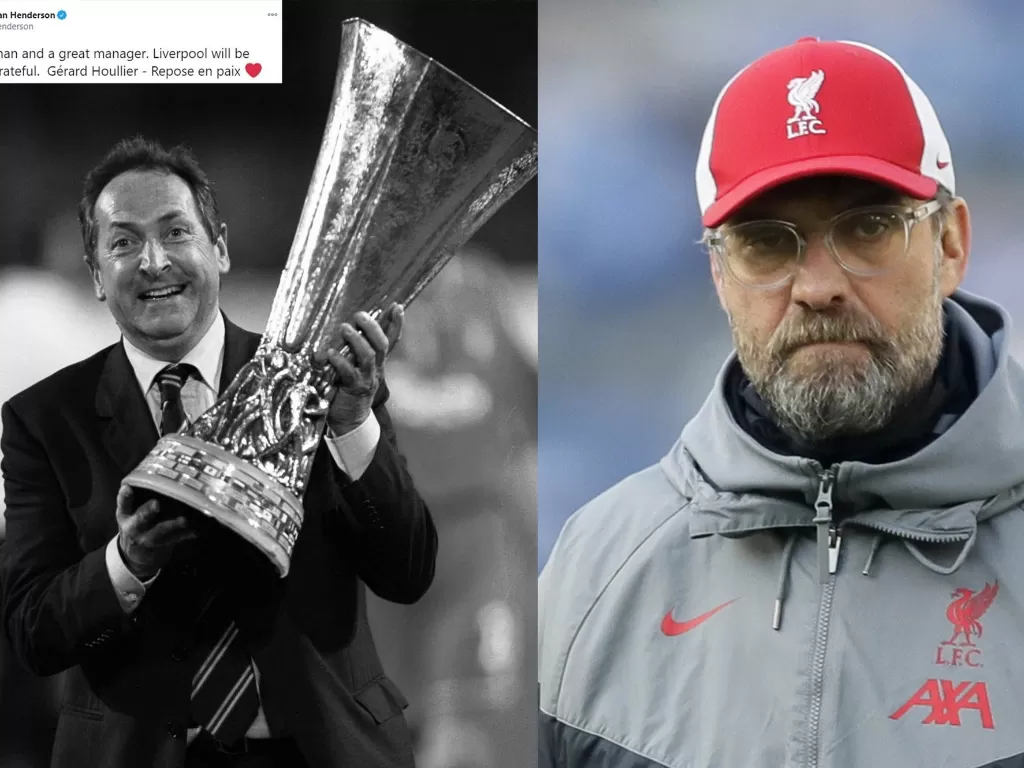 Gerard Houllier, mantan pelatih Liverpool yang meninggal (kiri). Jurgen Klopp (kanan), pelatih Liverpool saat ini. (photo/Instagram/@liverpoolfc)/REUTERS/KIRSTY WIGGLESWORTH