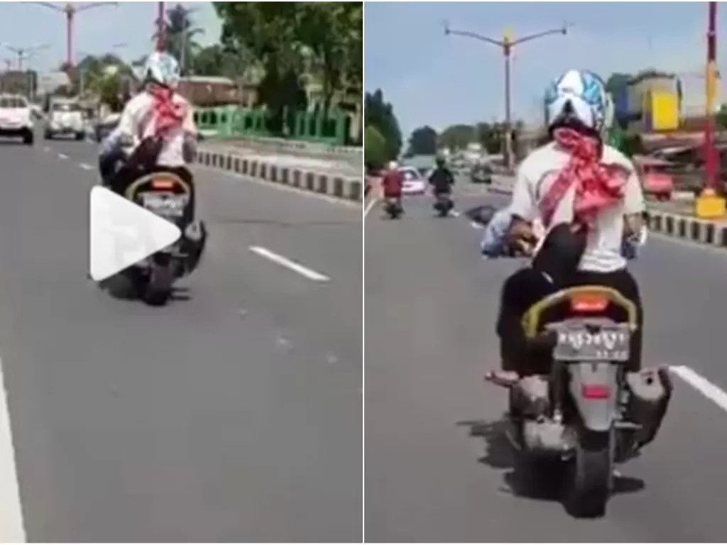 Pasutri bawa jenazah bayi mereka naik motor karena tak sanggup bayar ambulans. (Instagram: Devina_jasmine_wijaya)