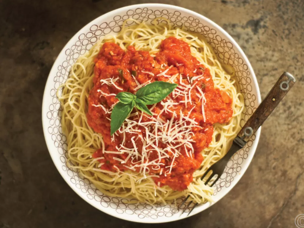Ilustrasi spaghetti saus marinara. (Flickr/Neeraj kumawat)